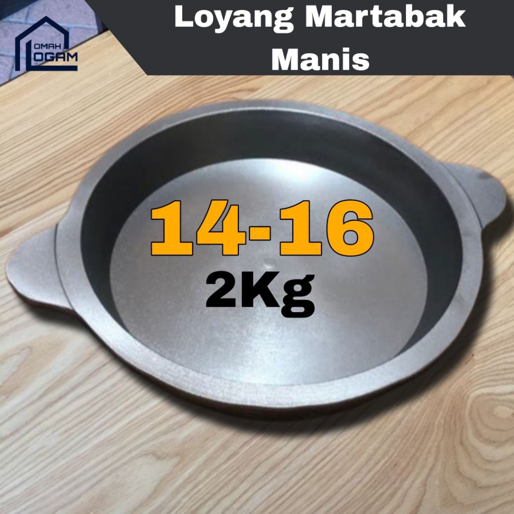 Loyang Martabak Manis Standar Ukuran14-16 Baja Cor + Tutup Cetakan Martabak