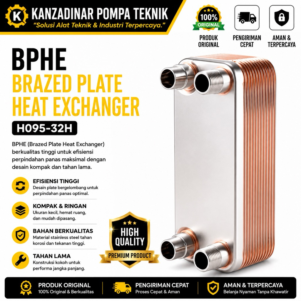 BPHE Plate Heat Exchanger H095-32H 32 Plate Plate Heat Exchanger Stainless Steel Heat Exchanger Indu