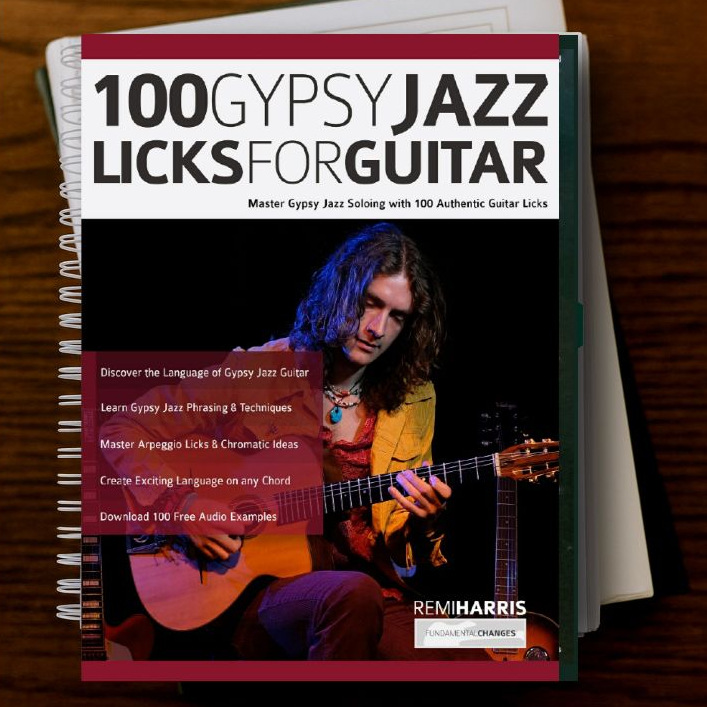 Buku Tablature - 100 Gypsy Jazz Licks For Guitar - Free Audio Mp3