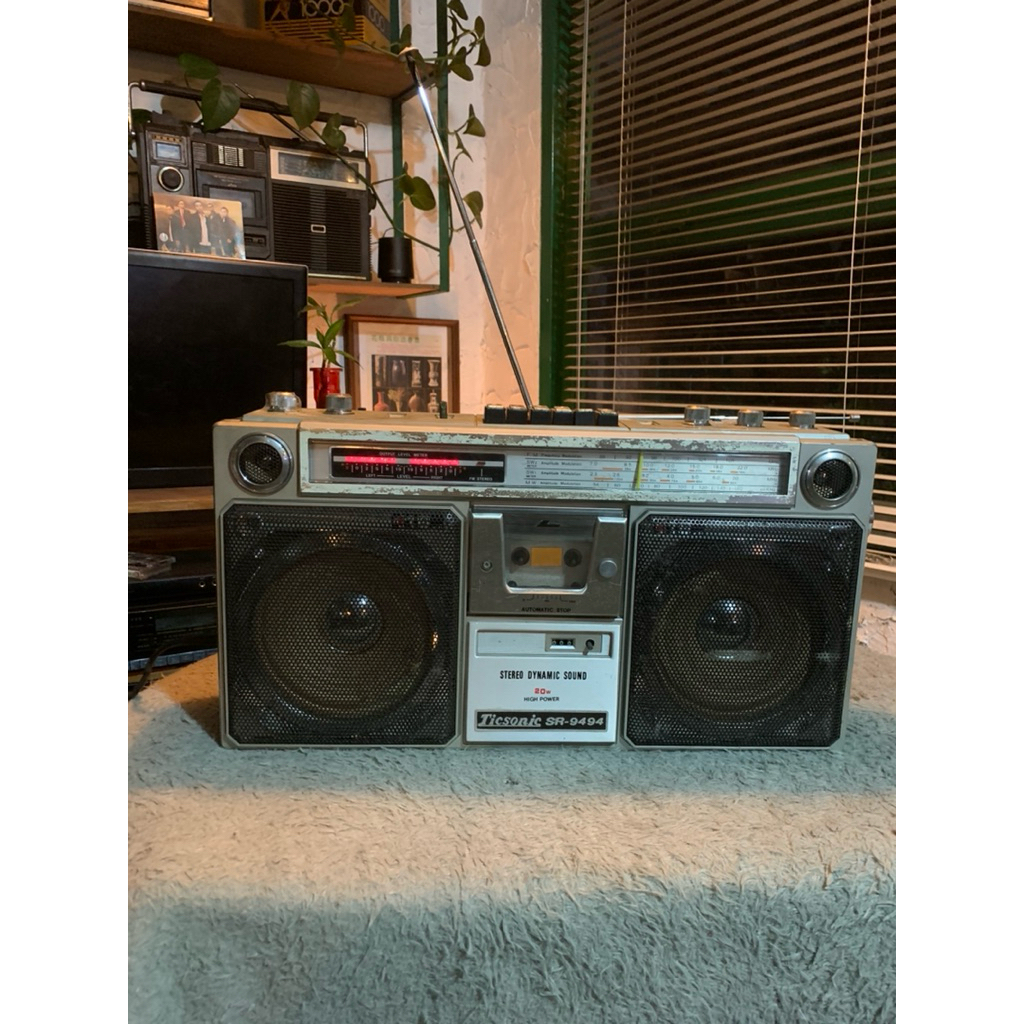 tape boombox sharp vintage display