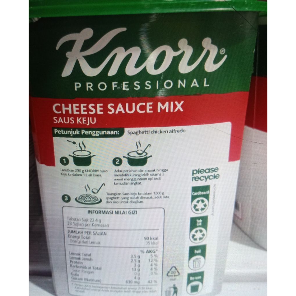 Knorr Profesional Cheese Saus Mix Keju 750 gr