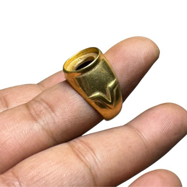RA005 Ring cincin batu akik dan permata emban cangkang titanium tanam