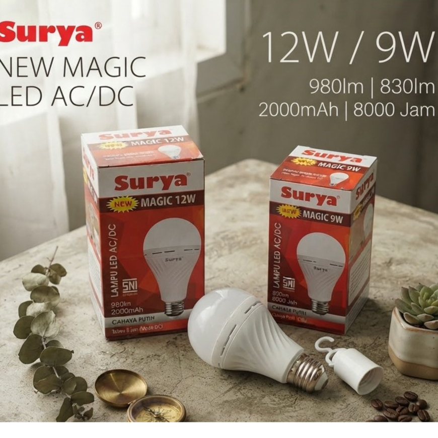 LAMPU EMERGENCY SURYA MAGIC / SURYA EMERGENCY LED 12WATT / SURYA EMERGENCY LED 9WATT
