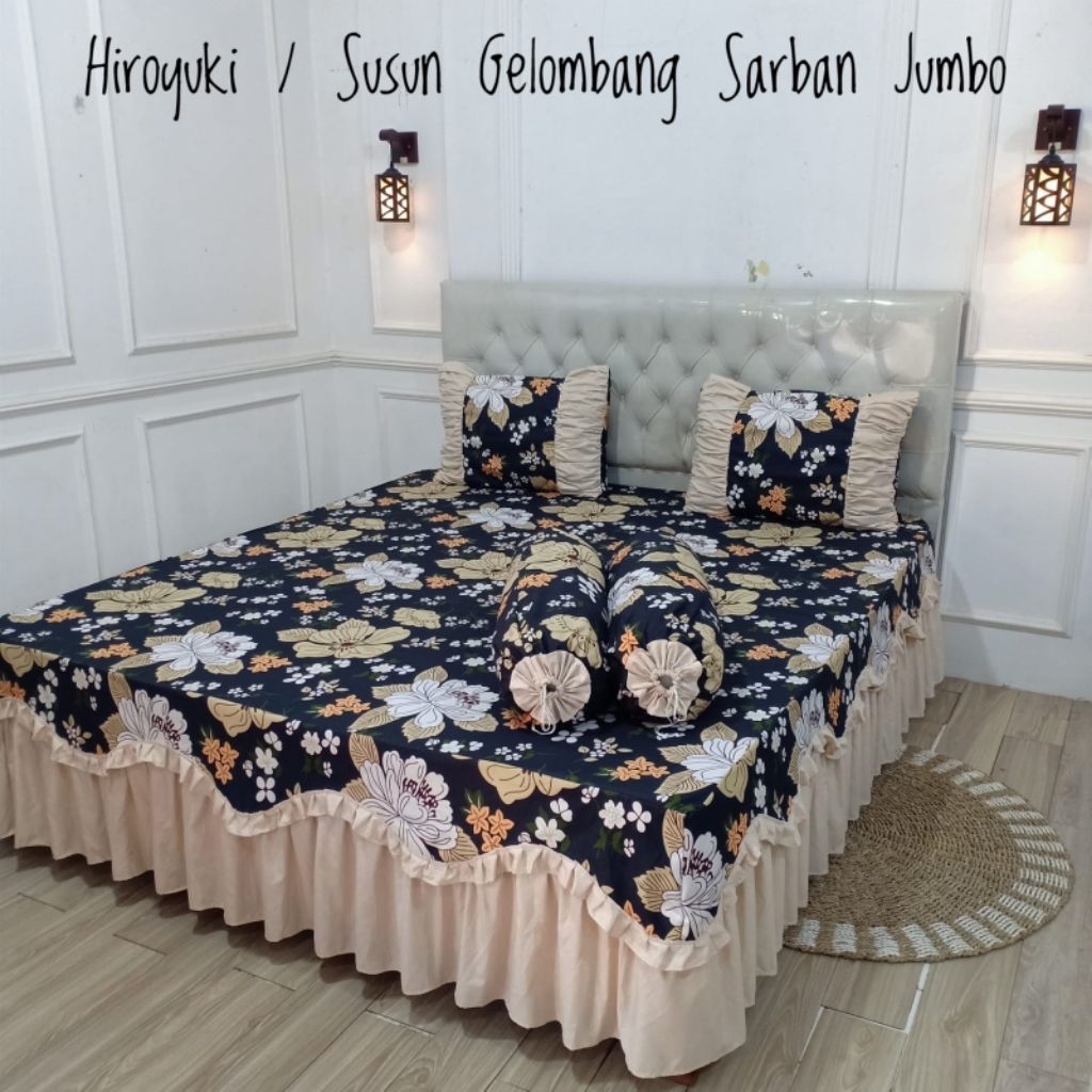 sprei rumbai susun gelombang sarban jumbo ukr 180x200x20