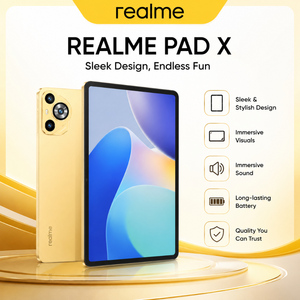 REALME PAD X | 16GB+512GB | 4G LTE SIM + WIFI 11'' FHD ORIGINAL TABLET Murah Layar Besar Bonus Keybo