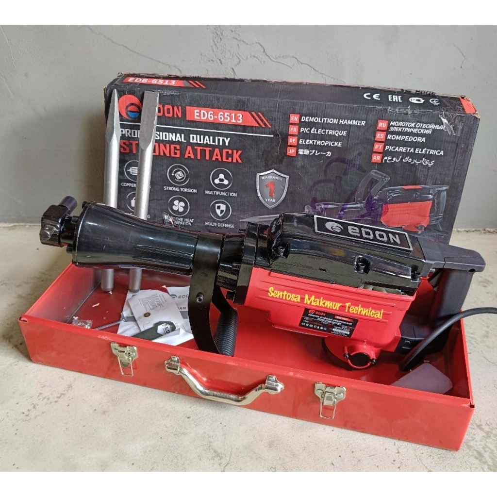 EDON ED6-6513 Demolition Breaker Jack Hammer Bobok Beton Aspal Jalan PH65 PH 65 65A