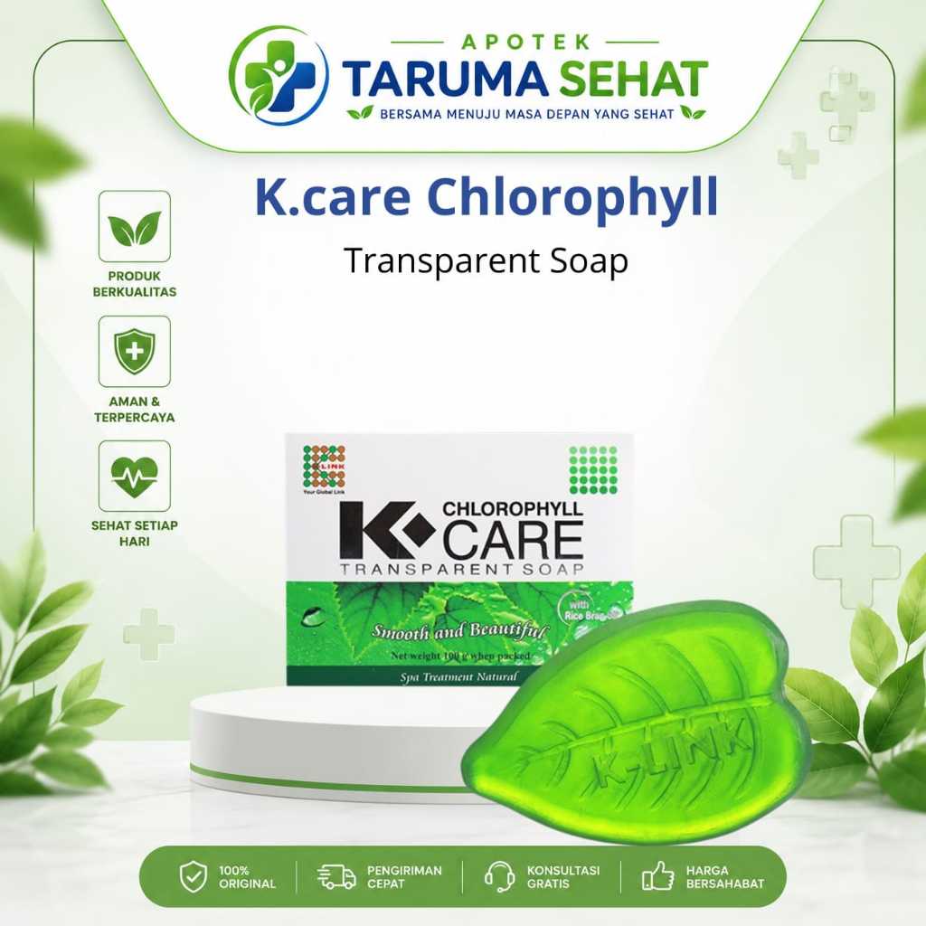 K Care Chlorophyll Transparant Soap K link Original Sabun Klorofil