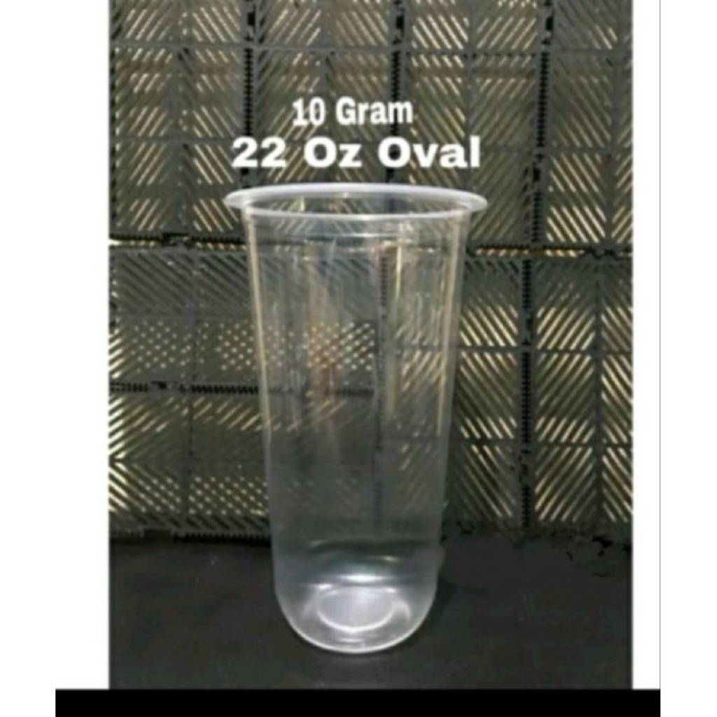 GELAS CUP PLASTIK 22 oz OVAL (50pcs)