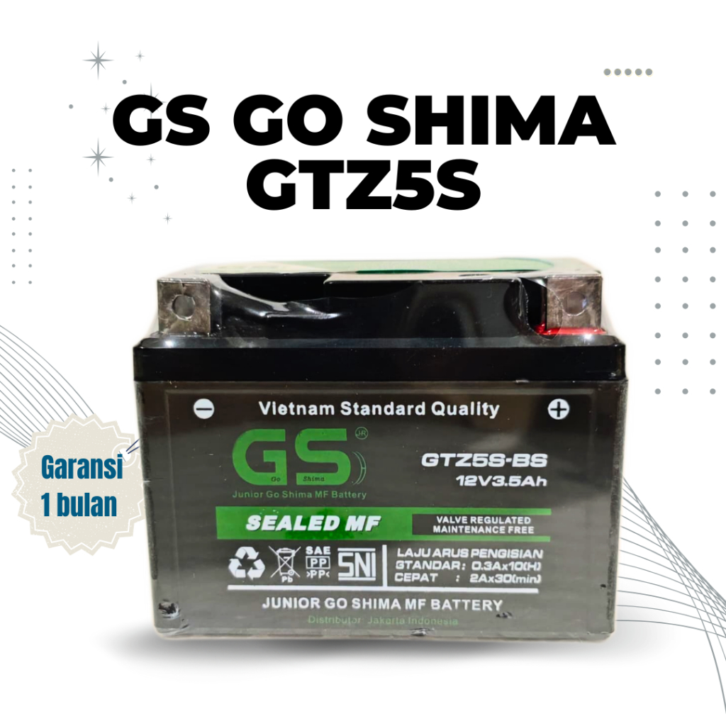 Aki Motor GS GOSHIMA GTZ5S Honda + Revo 100 + New Revo 110 +Absolut Revo