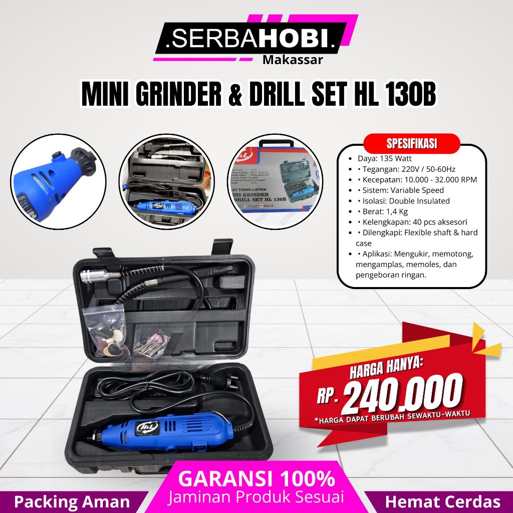 Mesin Bor Tuner Mini Gerinda Cuner Mini Grinder H&L