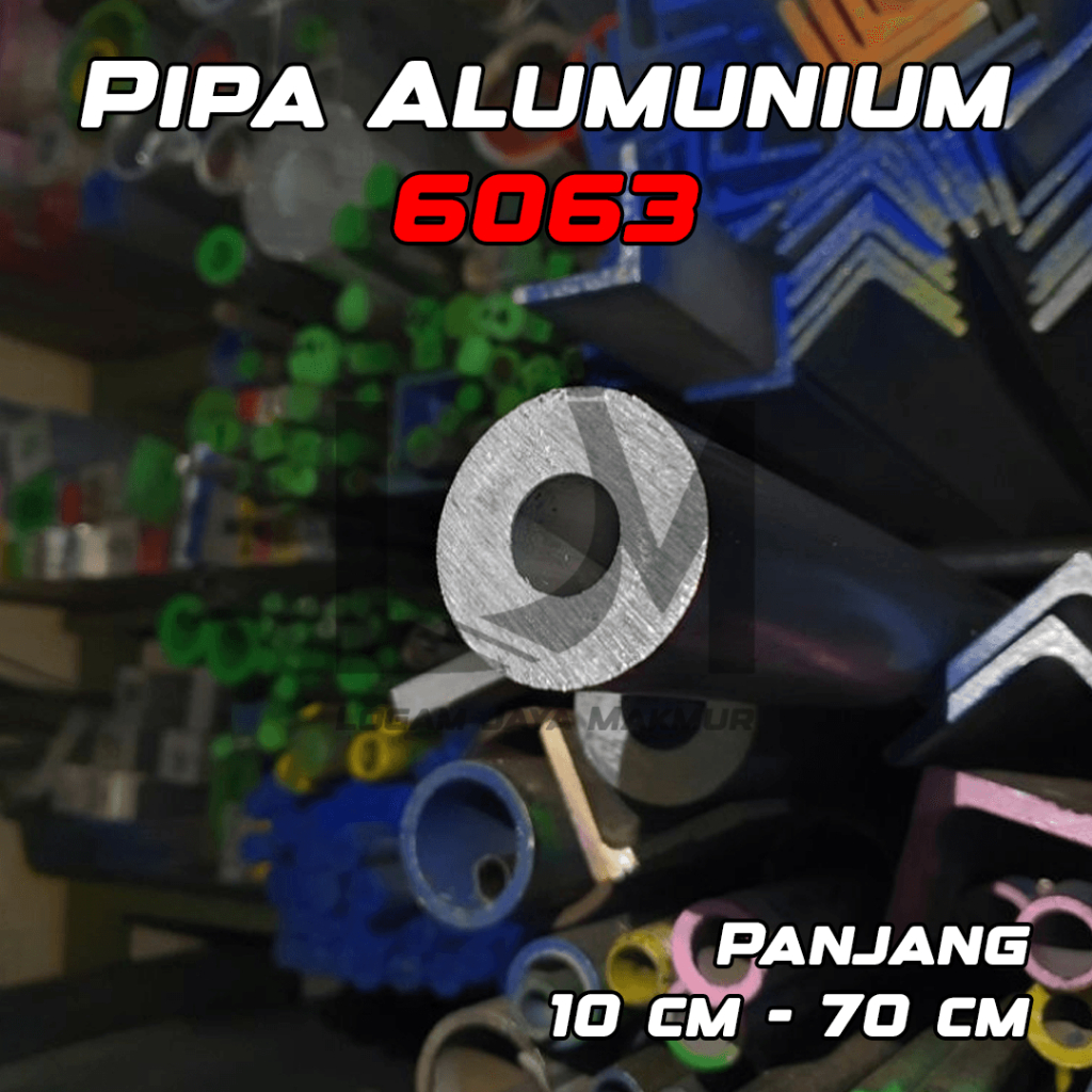 Pipa Alumunium / Aluminium 6063 OD 43.7 mm x ID 18 mm Tebal 12.85 mm Harga panjang per 10 cm • 15 cm