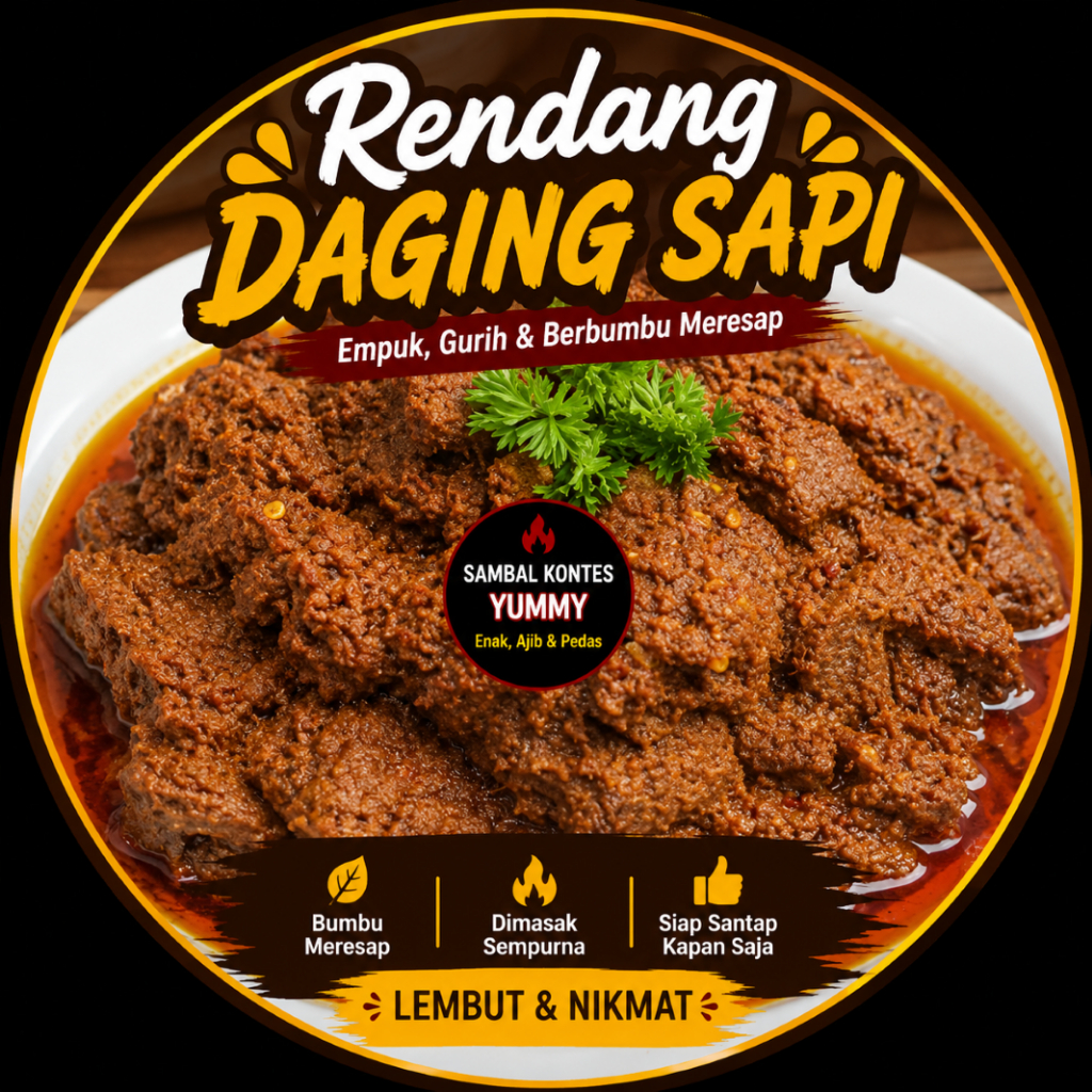 Rendang Sapi /Rendang praktis/Rendang sapi kemasan frozen /Rendang sapi kemasan/Rendang padang/Renda