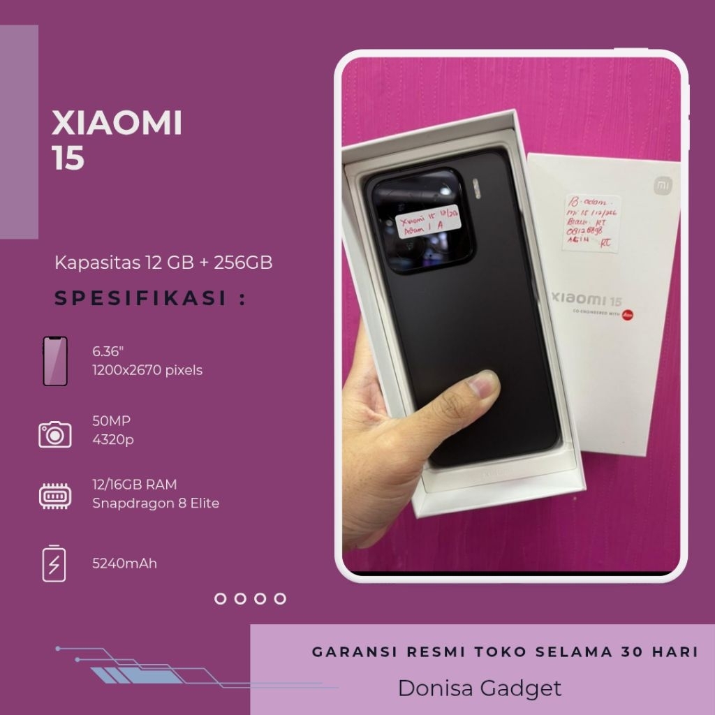 Xiaomi 15 12/256GB Garansi Resmi - Unit Second/Bekas