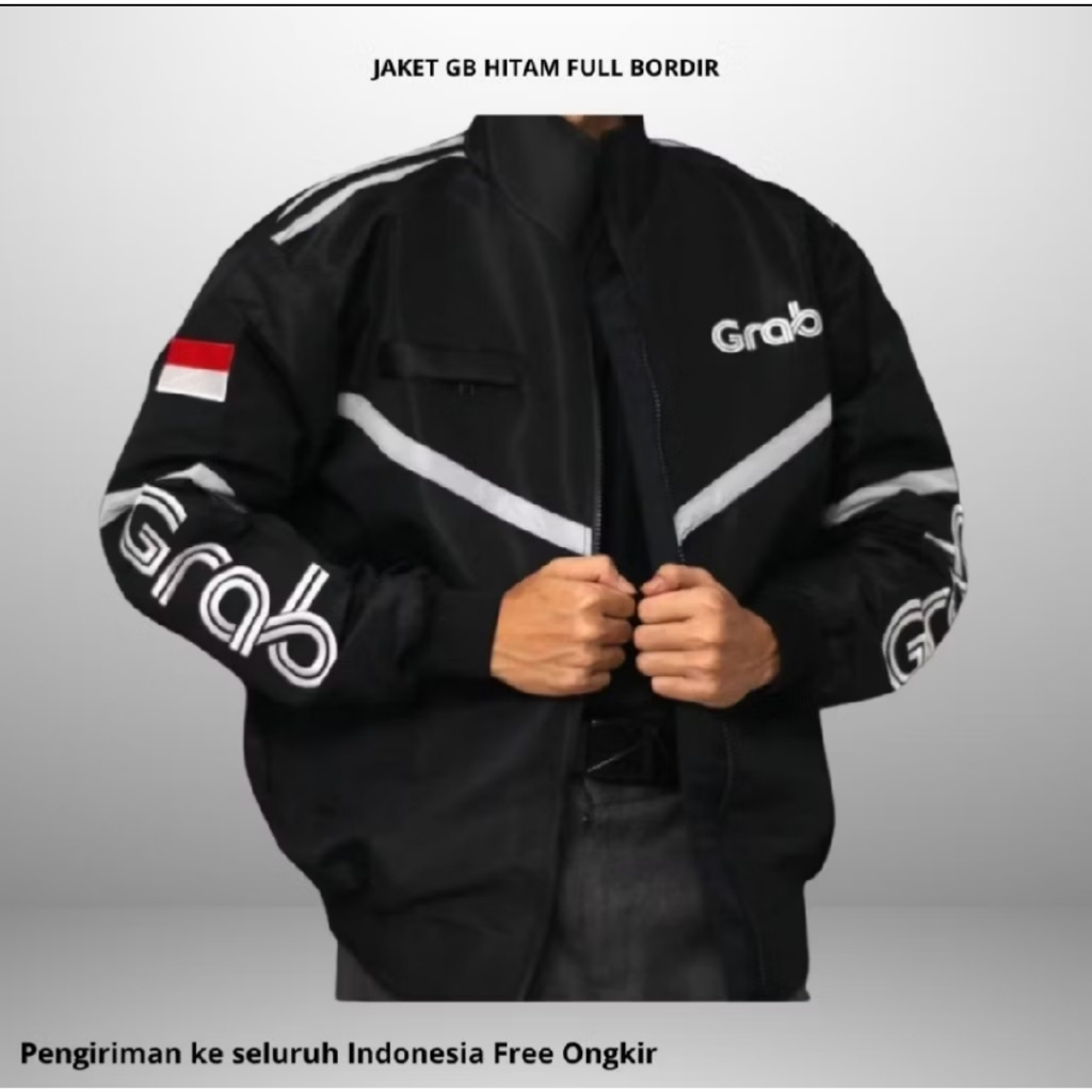 JAKET BOMBER HITAM GRB