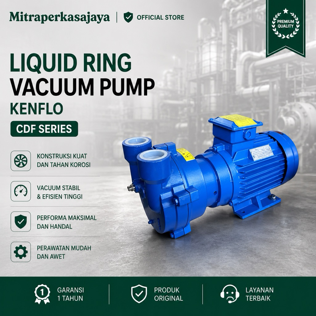 Pompa Liquid Ring Vacuum Pump Kenflo CDF 2202 4Kw 5,5HP 380V Liquid Vacum Pump