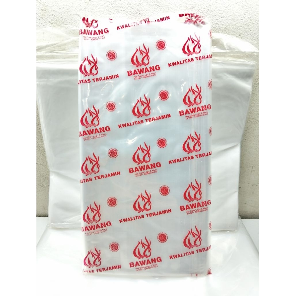 PP BAWANG/ Plastik PP Bening 20X45 ( Hrg 1 PAK)