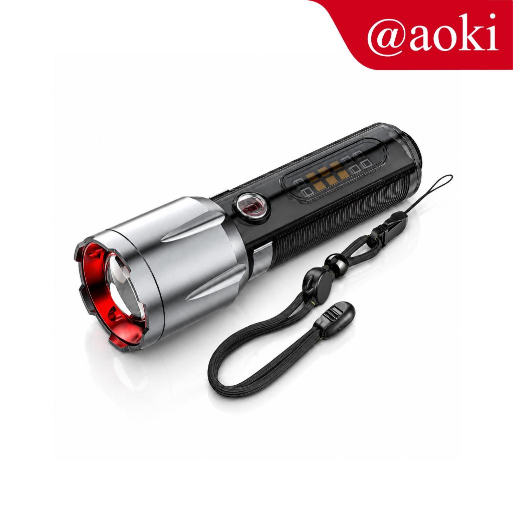 AOKI Senter 7 Mode Cahaya Magnetik Super Terang Multifungsi Portabel Alat Pencahayaan Praktis untuk 