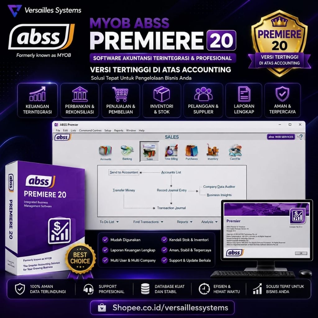 Software myob abss v20 PREMIERE (TERTINGGI DIATAS ACCOUNTING)