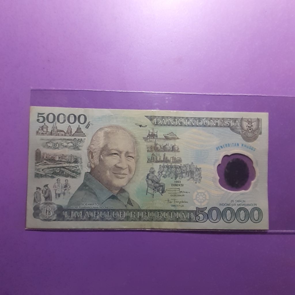 uang kuno 50000 rupiah tahun 1993