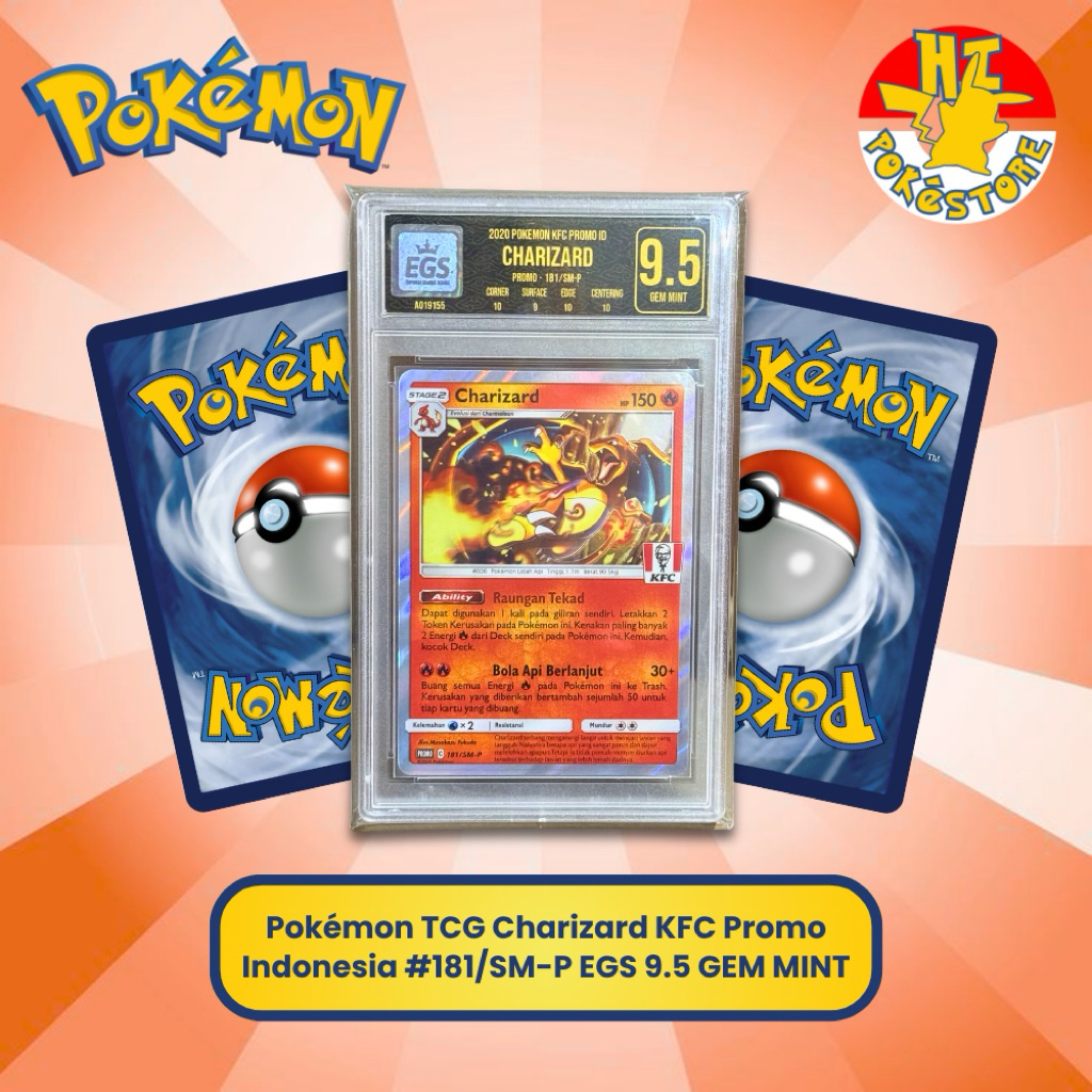 Pokemon TCG Charizard KFC Promo Indonesia #181/SM-P EGS 9.5 GEM MINT