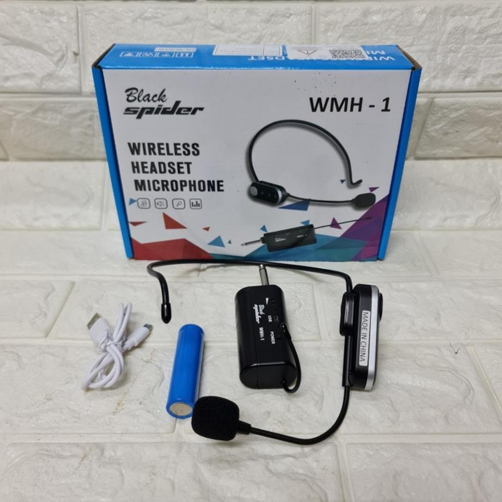 Mic Wireless Clip On Bando Telinga Headset Clip On BLACKSPIDER WMH-1 WMH1 WMH 1 Original Mic Bando U