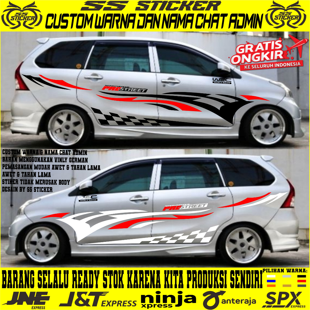 STICKER AVANZA 2012 2013 2014 2015 2016 2017 2018 2019 2020 2021 VELOZ XENIA mobil calya mobil sigra