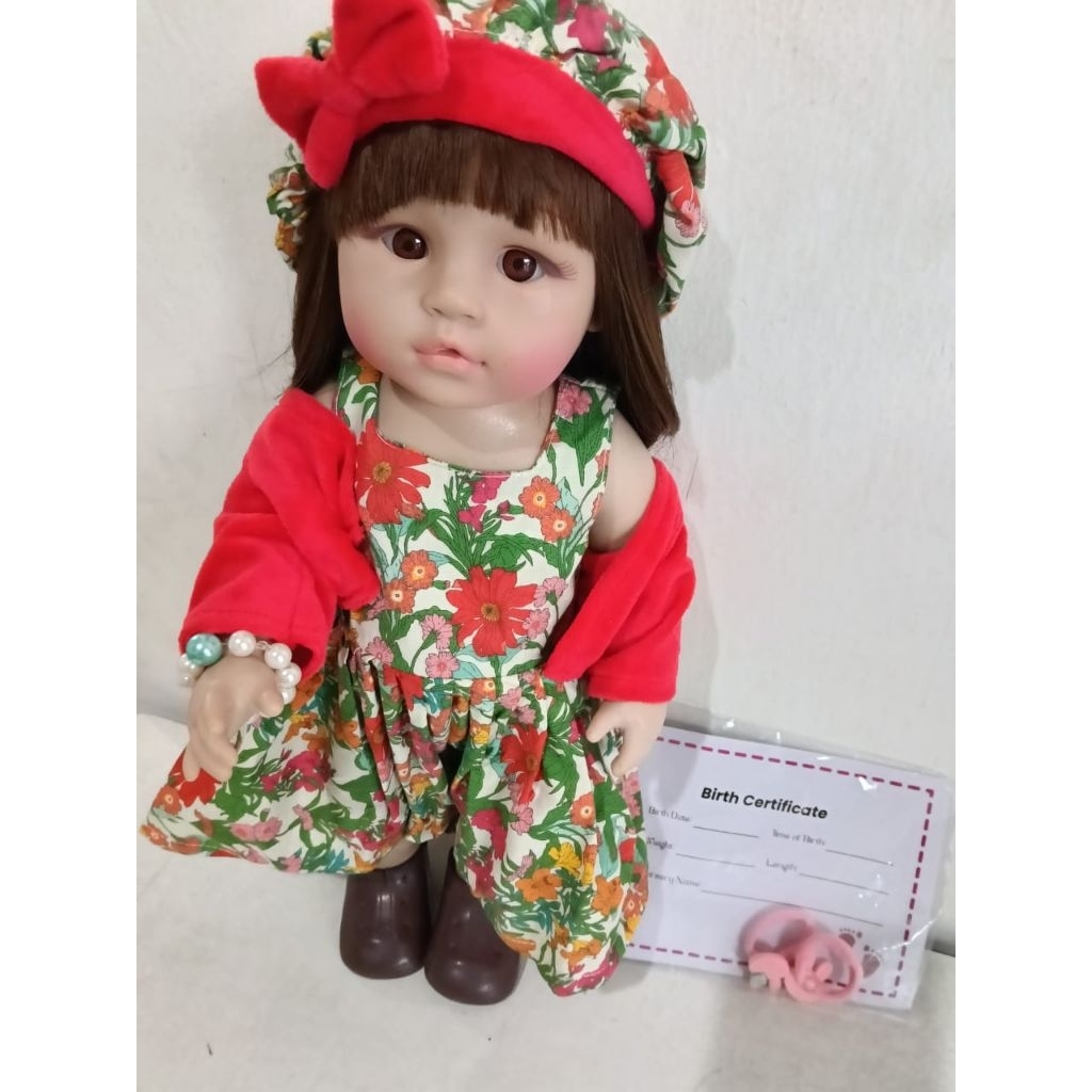 [READY] Boneka Reborn cantik lucu mewah menarik Body full silikon 40 + - cm badan Lokal rambut impor