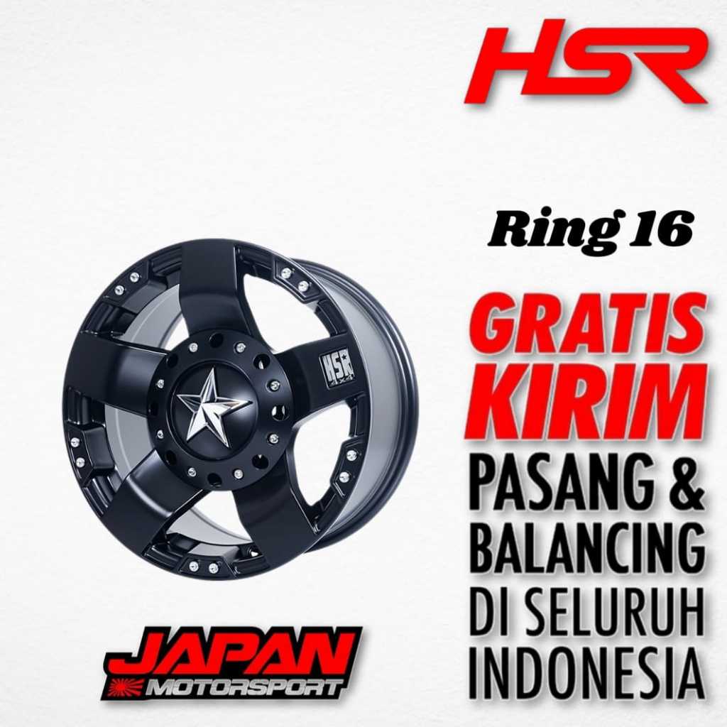 VELG OFFROAD HSR RASTA R16 PCD 5X114,3 DAN 5X127 BISA UNTUK RUBICON, RUSH, TERIOS, CRV DLL
