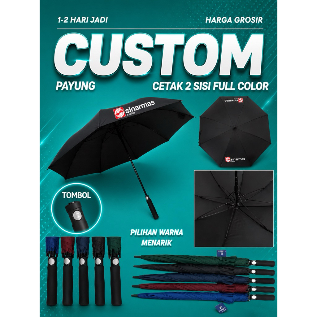 Payung Golf Jumbo Custom/Payung Custom/Payung Golf Jumbo/Payung Golf Promosi/Payung Golf Souvenir/Pa
