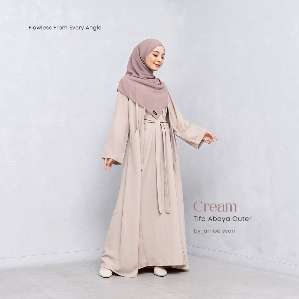 [Preloved] Jamise Syari Tifa Abaya XS Cream