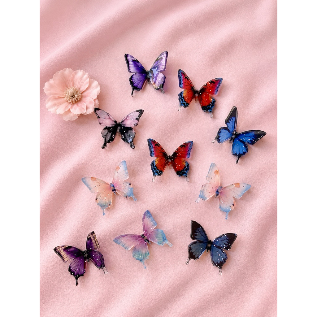 (1 pcs) Kupu-Kupu Bahan Paper Shrink / Shrink Paper - Untuk Kegiatan Diy / Meronce Manik-Manik