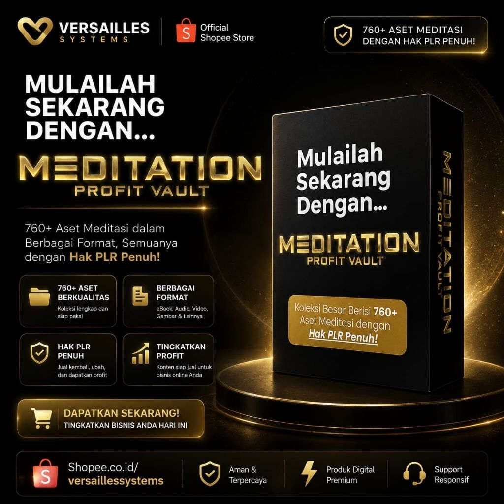 Meditation Profit Vault PLR - 760+ Aset Meditasi Konten Kesehatan Mental ADHD wellness & healing