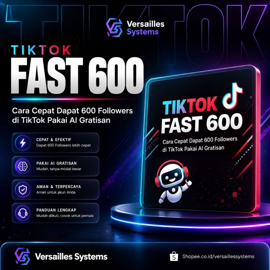 KELAS ONLINE TIKTOK FAST 600 - Panduan Video Cara Ternak Akun Tiktok Shop Affiliate Menggunakan AI