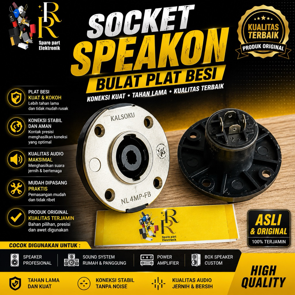 SOCKET SPICON SPEAKON BULAT BESI PLAT