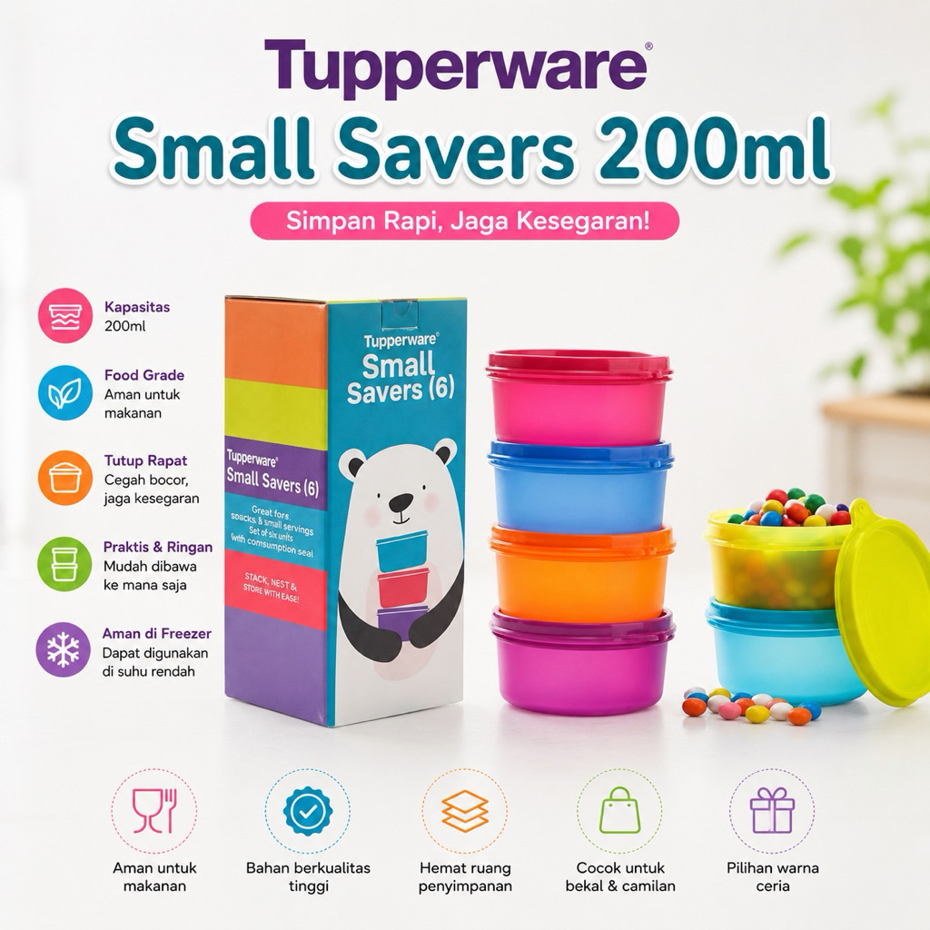 Tupperware small server / small savers saver 200ml (6) bowl