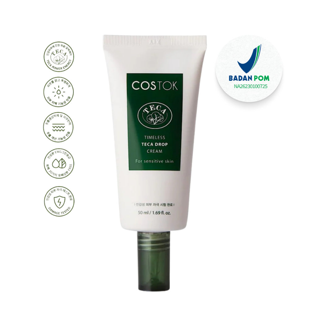 COSTOK Timeless TECA Drop Cream | Soothing & Barrier Cream | Niacinamide | Centella Asiatica | 50ml