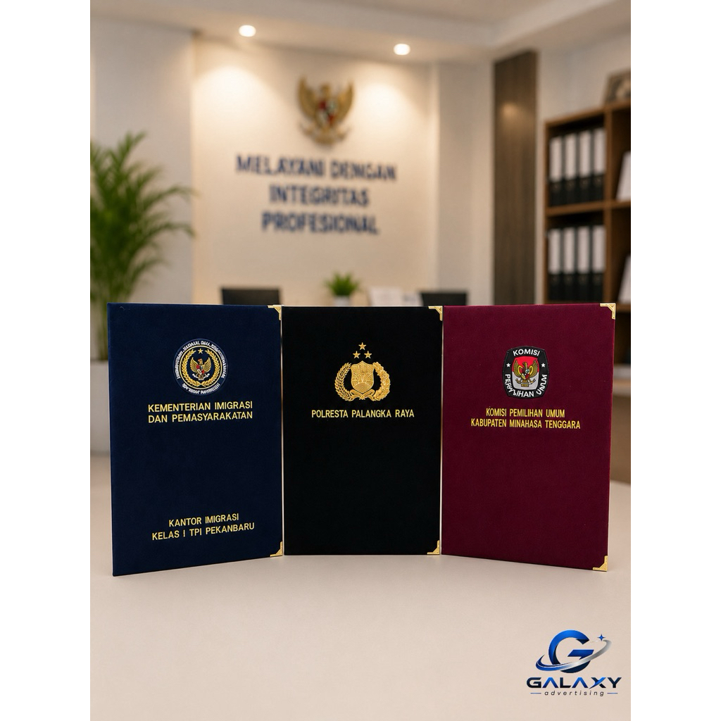 map beludru premium logo bordir custom | map sertifikat wisuda A4 F4 A5 | map piagam eksklusif