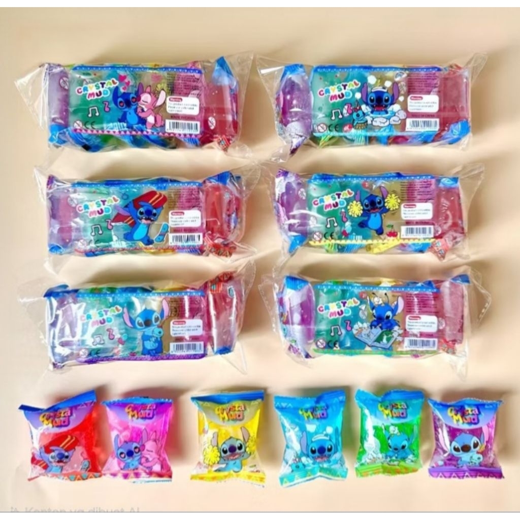 Grosir kley 3 pak isi 18 pcs slem mainan anak kley bening