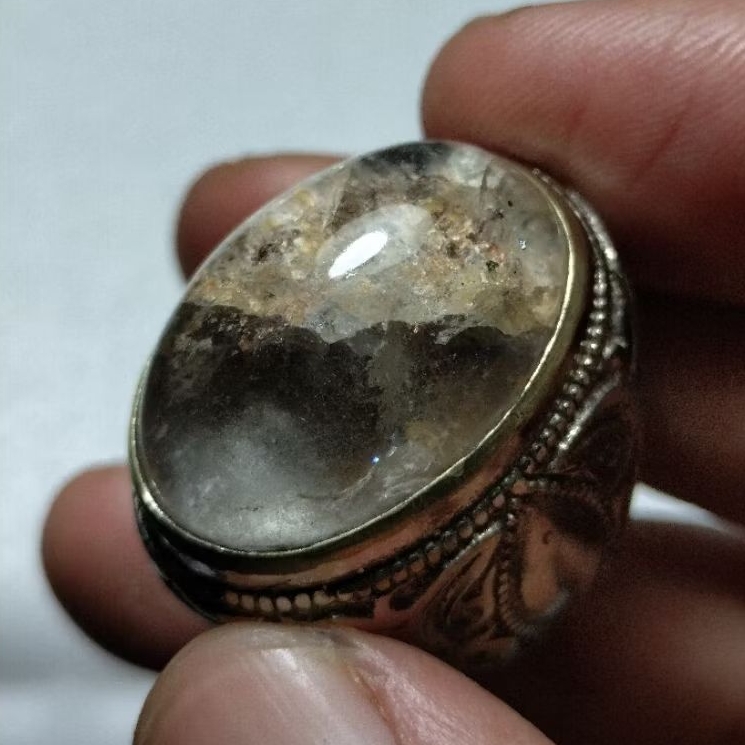 Batu cincin kecubung karang putih natural