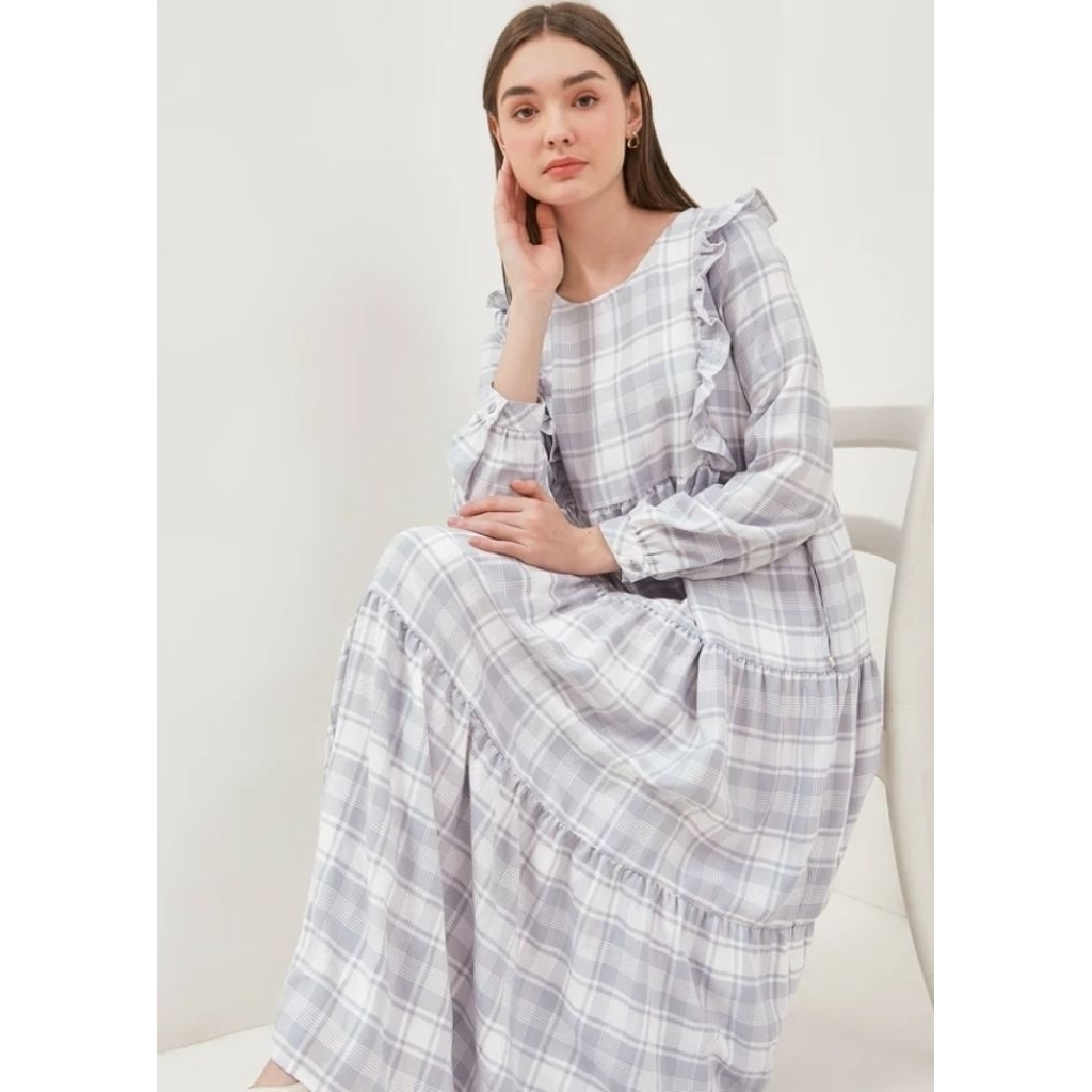 GRAPHIS - Plaid and Frill Maxi Dress