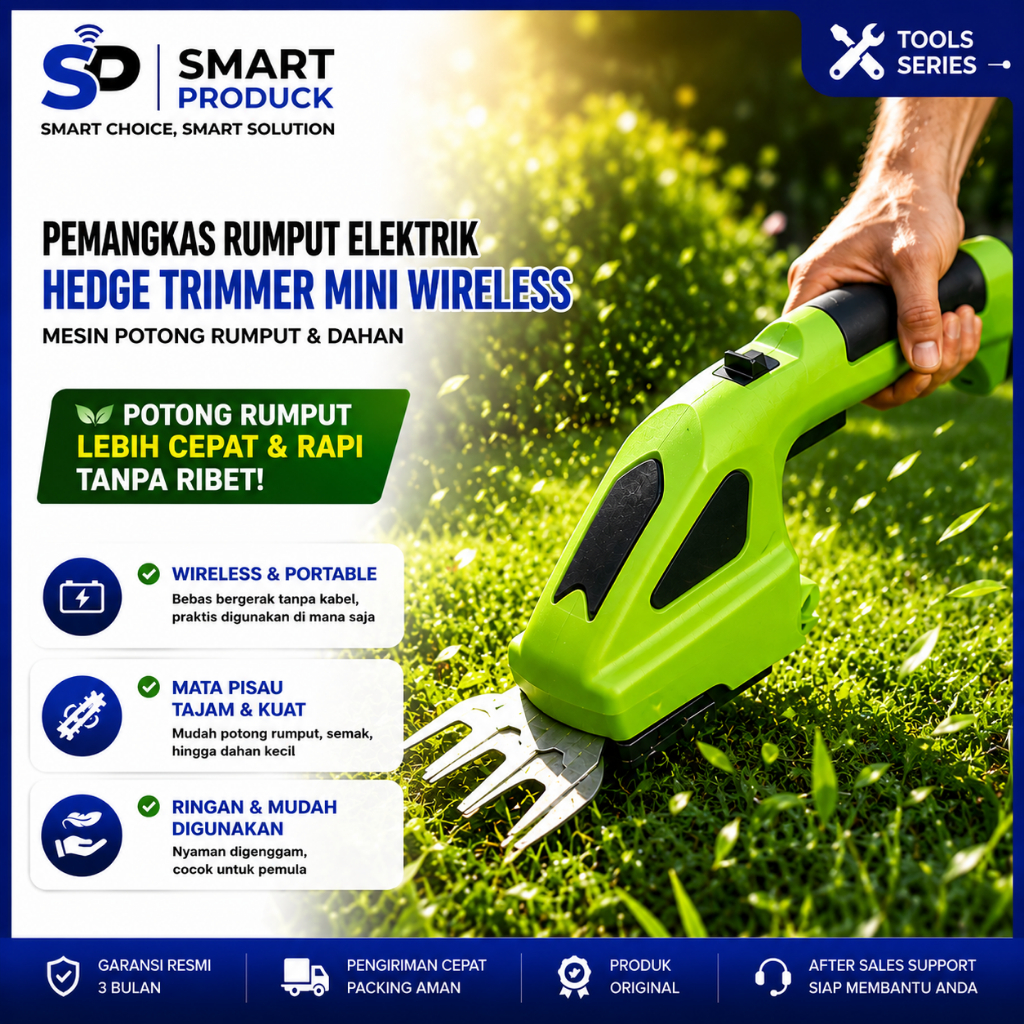 Pemangkas Rumput Elektrik Portable Hedge Trimmer Mini Wireless, Mesin Potong Rumput & Dahan, Grass C