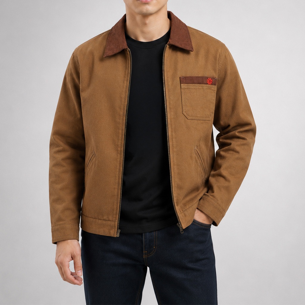 AOI DENIM - WORK JACKET BROWN