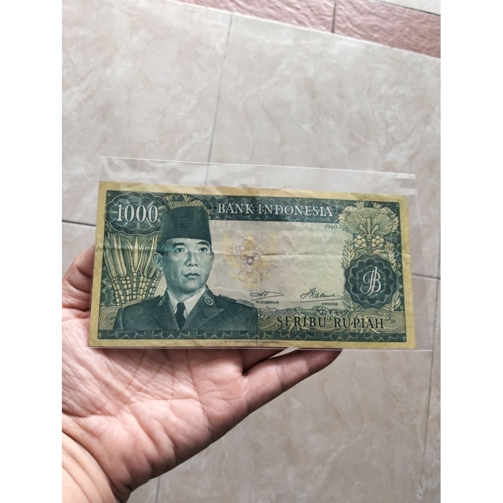 uang Kuno 1000 sukarno thn 1960 bagus