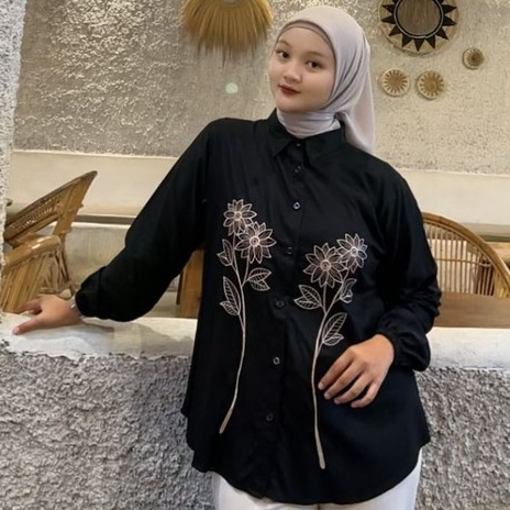 MEIRA BLOUSE TWILL JUMBO KEMEJA WANITA OVERSIZE