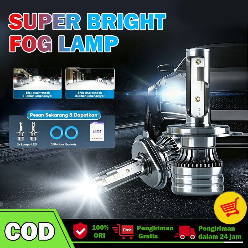 LAMPU LED HEADLAMP FOGLAMP H4 H11 H8 H16 H9 H1 H7 HIR2 TIGA 3 WARNA TRICOLOR PUTIH KUNING 3000K 4500