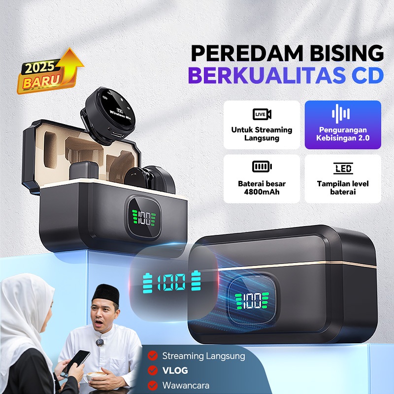 Q8 Mic Kecil Jepit Clip on Mic Hp Magnet Wireless Untuk Android Iphone Portable Lavalier Microphone 