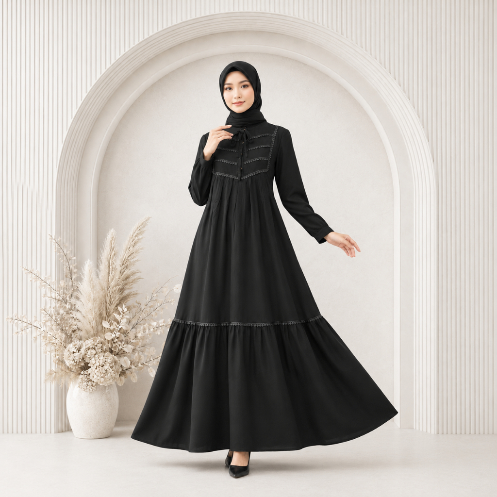 Zeeya Collection Inara Gamis Baju Wanita Dewasa Bahan Jacquard UK M,L,XL