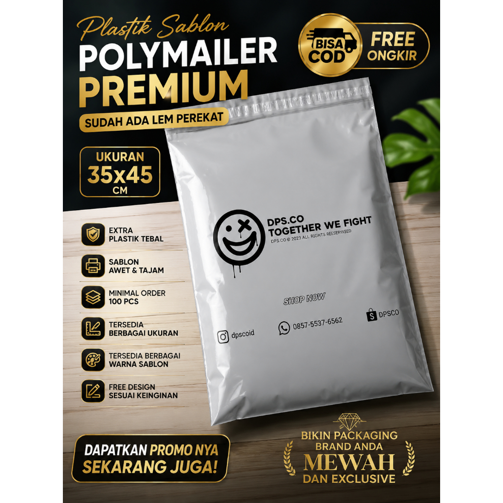Cahaya Label - Plastik Sablon Polymailer 35x45  FREE DESIGN