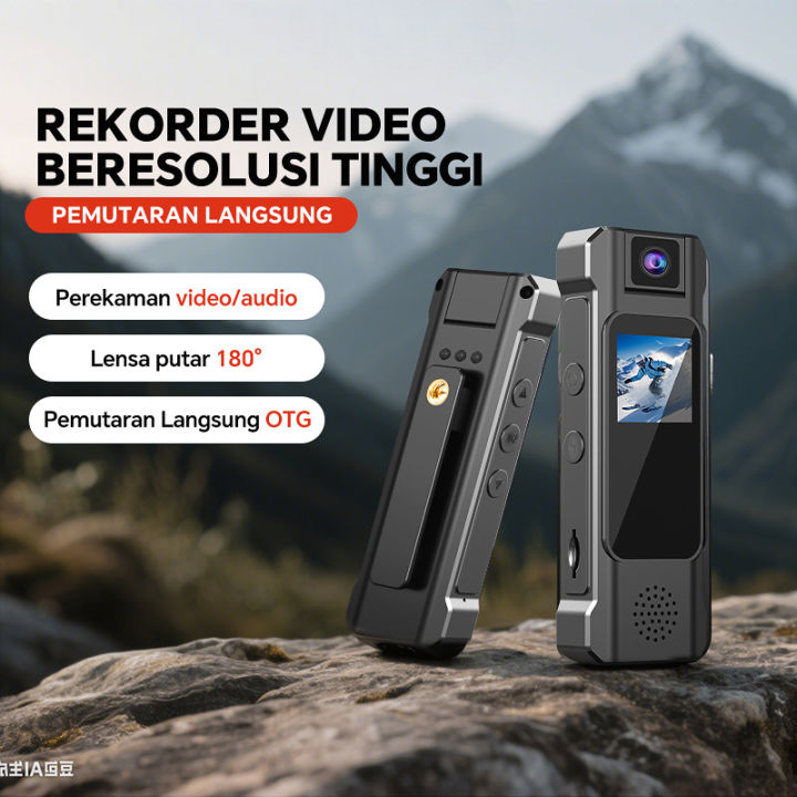 Perekam Konferensi Video Kamera Mini HD 1080P Perekam Video yang Dapat Direkam Layar HD LED Perekam 