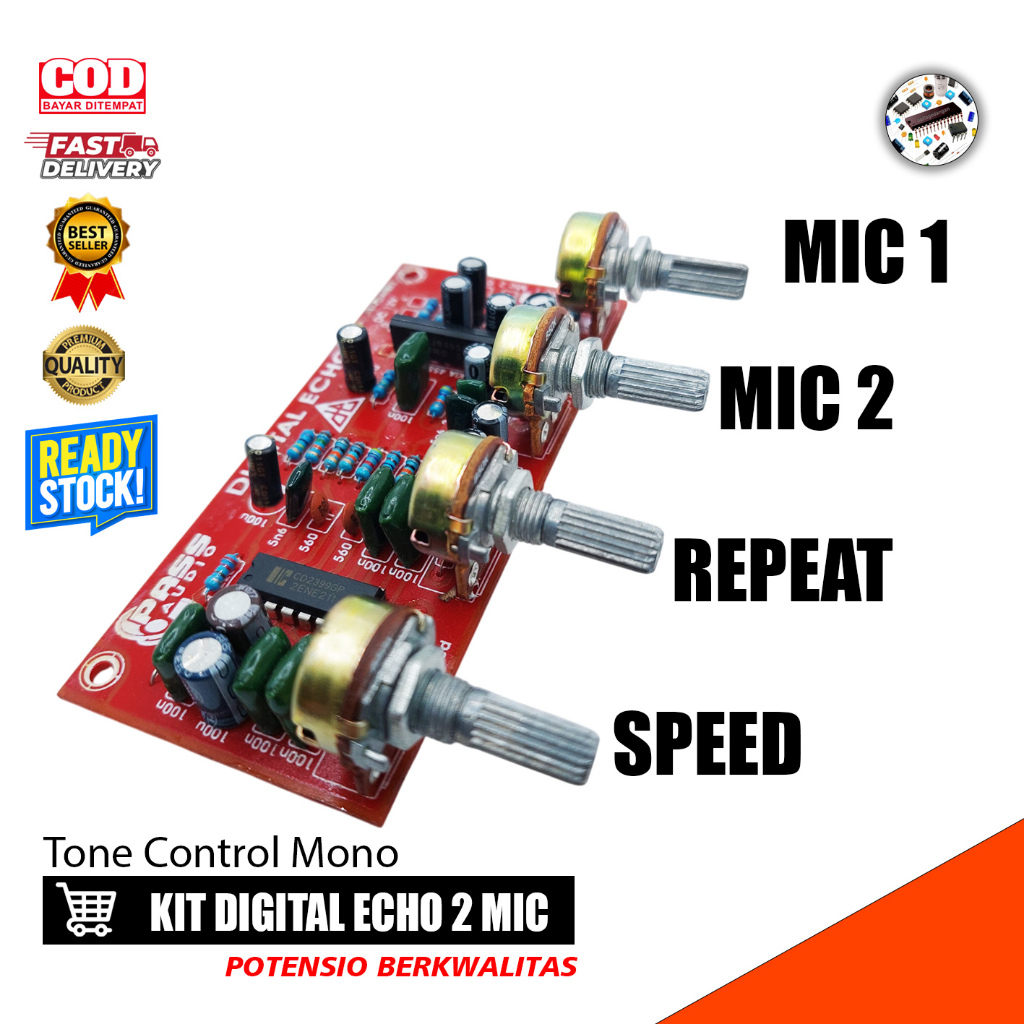 TONE CONTROL KIT ECHO 2 MIC SUPER DIGITAL ECO PASS AUDIO / KIT DIGITAL ECHO 2 MIC MIRIP DTK , TURNER